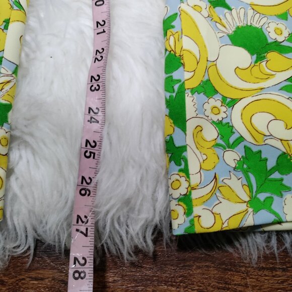 ZARA Retro 70s Green Yellow Paisley Print High Waist Pants Women's Size Medium - Picture 15 of 15